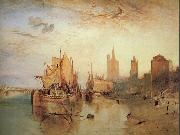 Joseph Mallord William Turner Cologne:The arrival of a packet-boat:evening oil painting reproduction